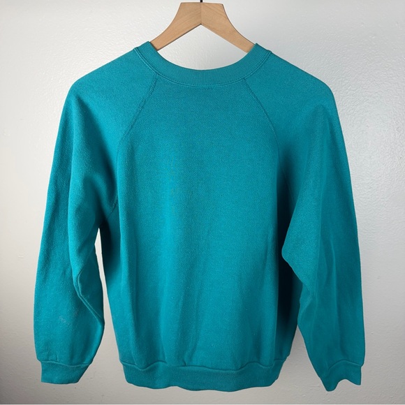 Vintage Goose Sweatshirt Womens Medium Blue Pullover Hearts Nature Birds 90s - Picture 3 of 5